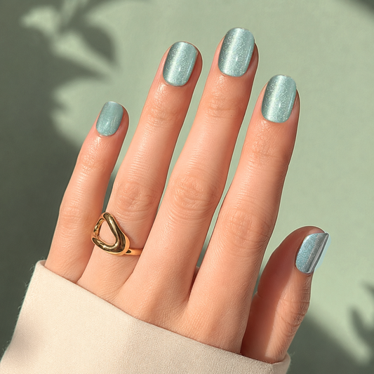 Hazy Days (Cat's Eye) - Soft Gel Press Ons (Extra Short Natural)