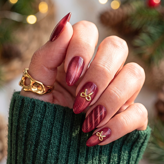 Gift Wrapped- Soft Gel Press Ons (Medium Almond)