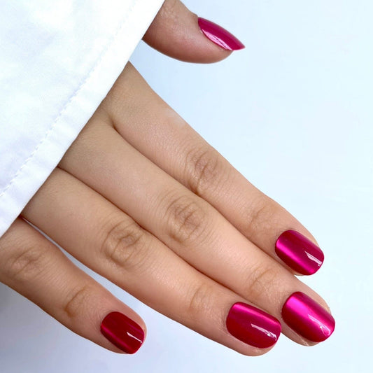 Holy Grail Nail press on Hot Trouble (Cat's Eye) - Soft Gel Press Ons (Extra Short Natural)