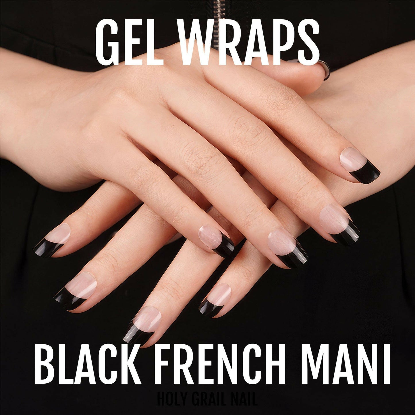 Holy Grail Nail Semi-Cured Gels Black French Mani - Gels, Black French Tip Gels, Holy Gels, French Black Gel, Hello Nails