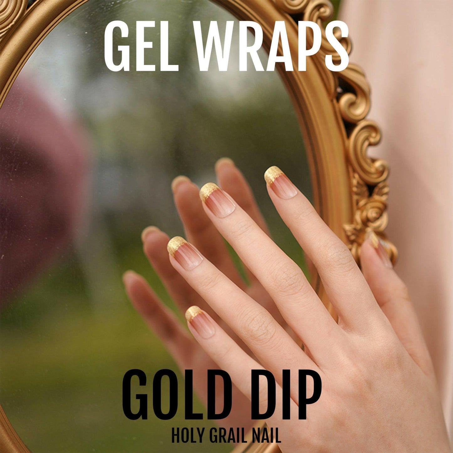 Holy Grail Nail Semi-Cured Gels Gold Dip - Gels, Gilded Tip Gel, Hello Nails