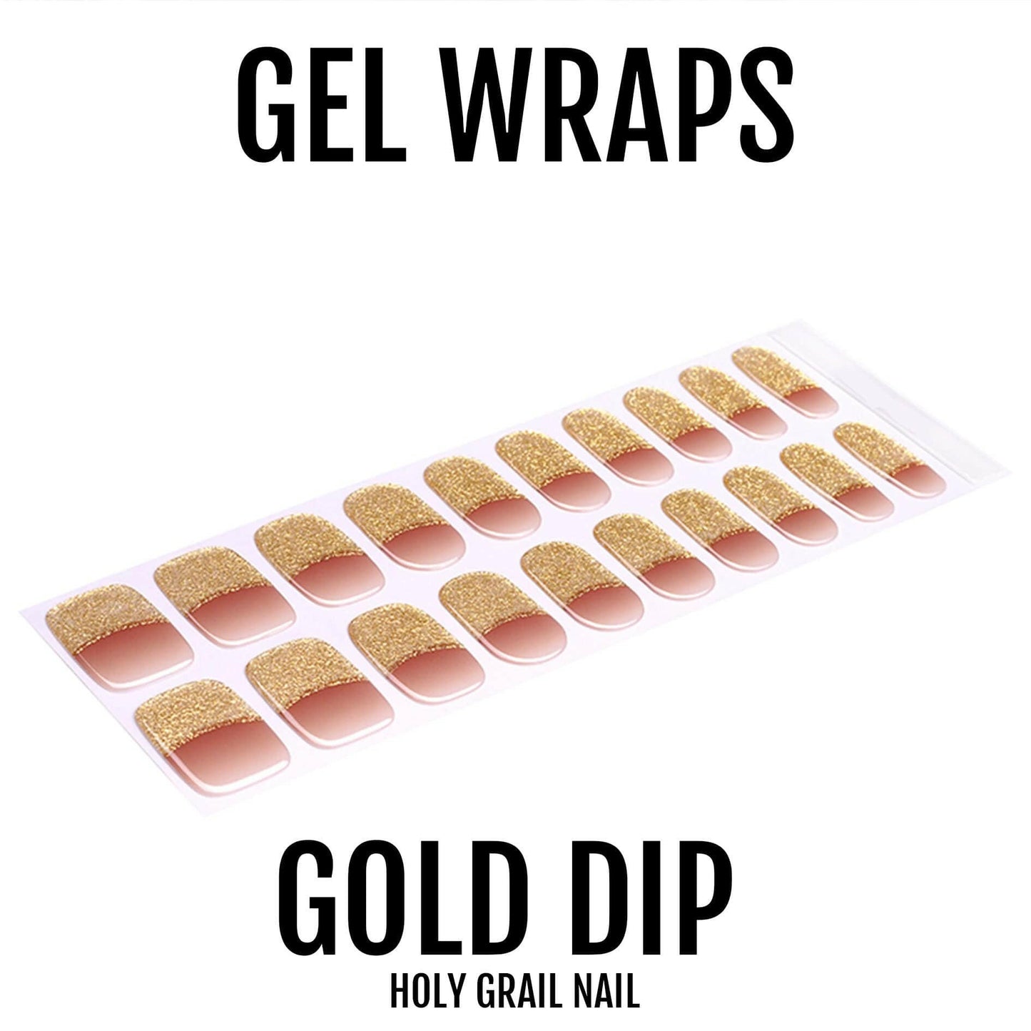 Holy Grail Nail Semi-Cured Gels Gold Dip - Gels, Gilded Tip Gel, Hello Nails