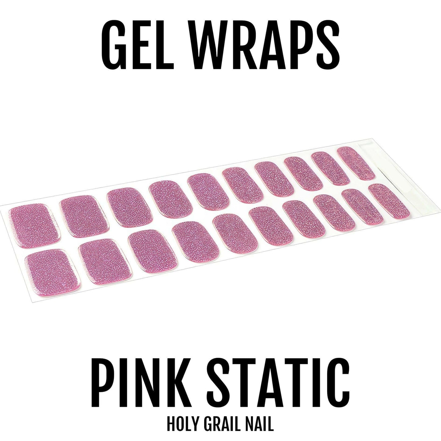 Holy Grail Nail Semi-Cured Gels Pink Static - Gels, Pink Glitz Gels, Holy Gels, Violet Glitter Gel, Hello Nails