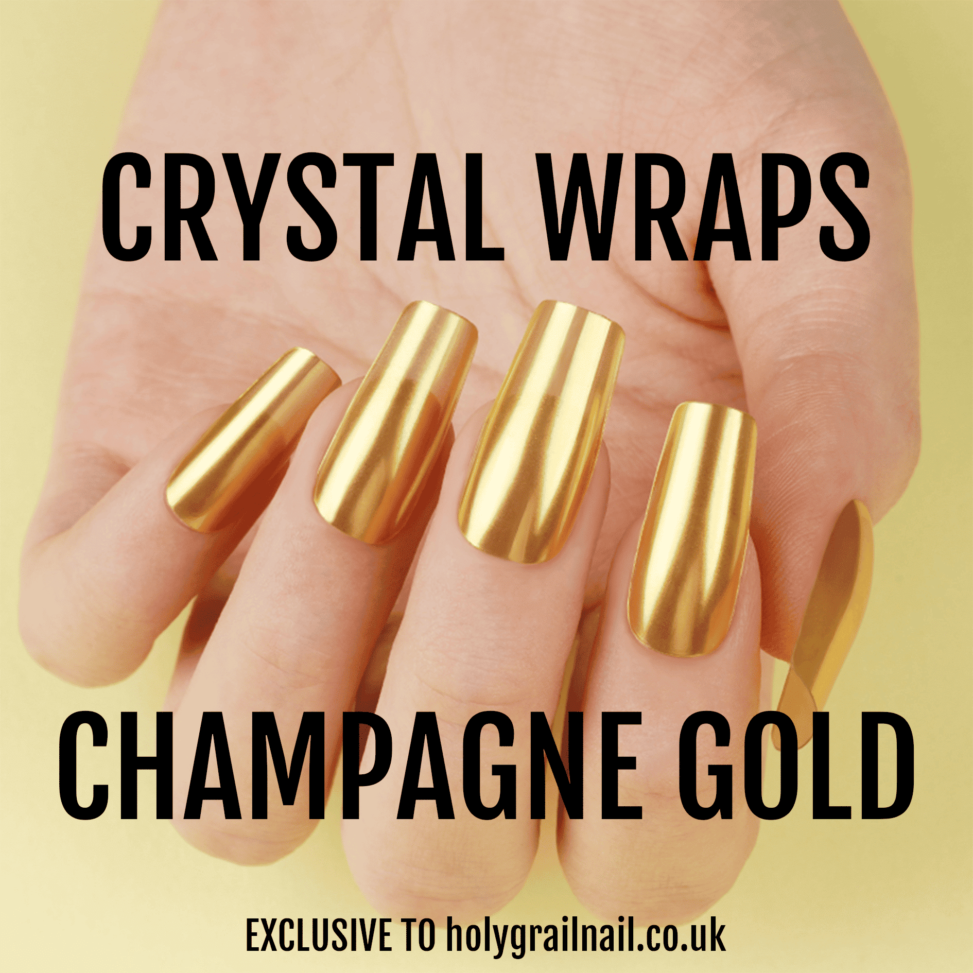 Holy Grail Nail Crystal Champagne Gold - Crystal Wraps