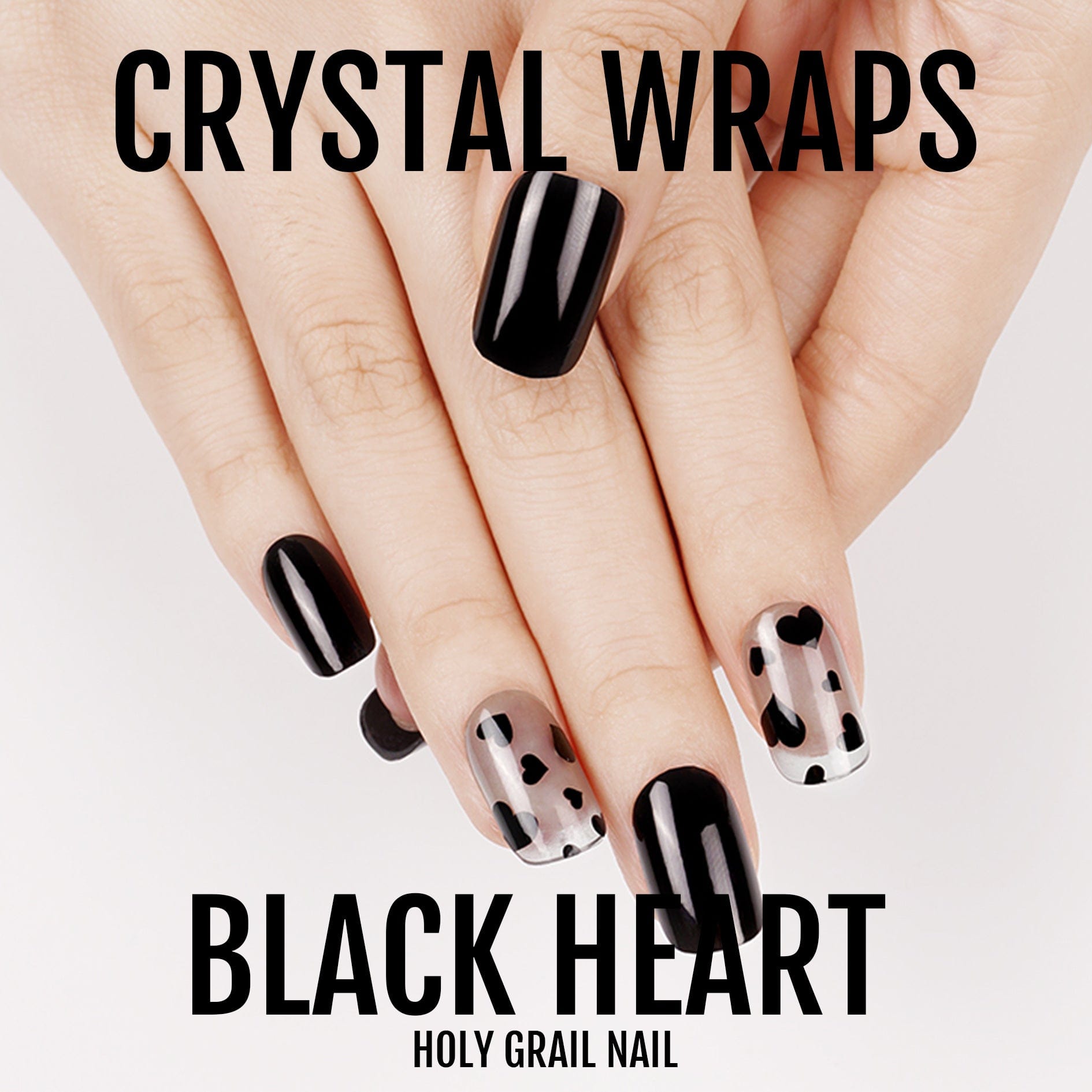 Holy Grail Nail Crystal Black Heart - Crystal Wraps