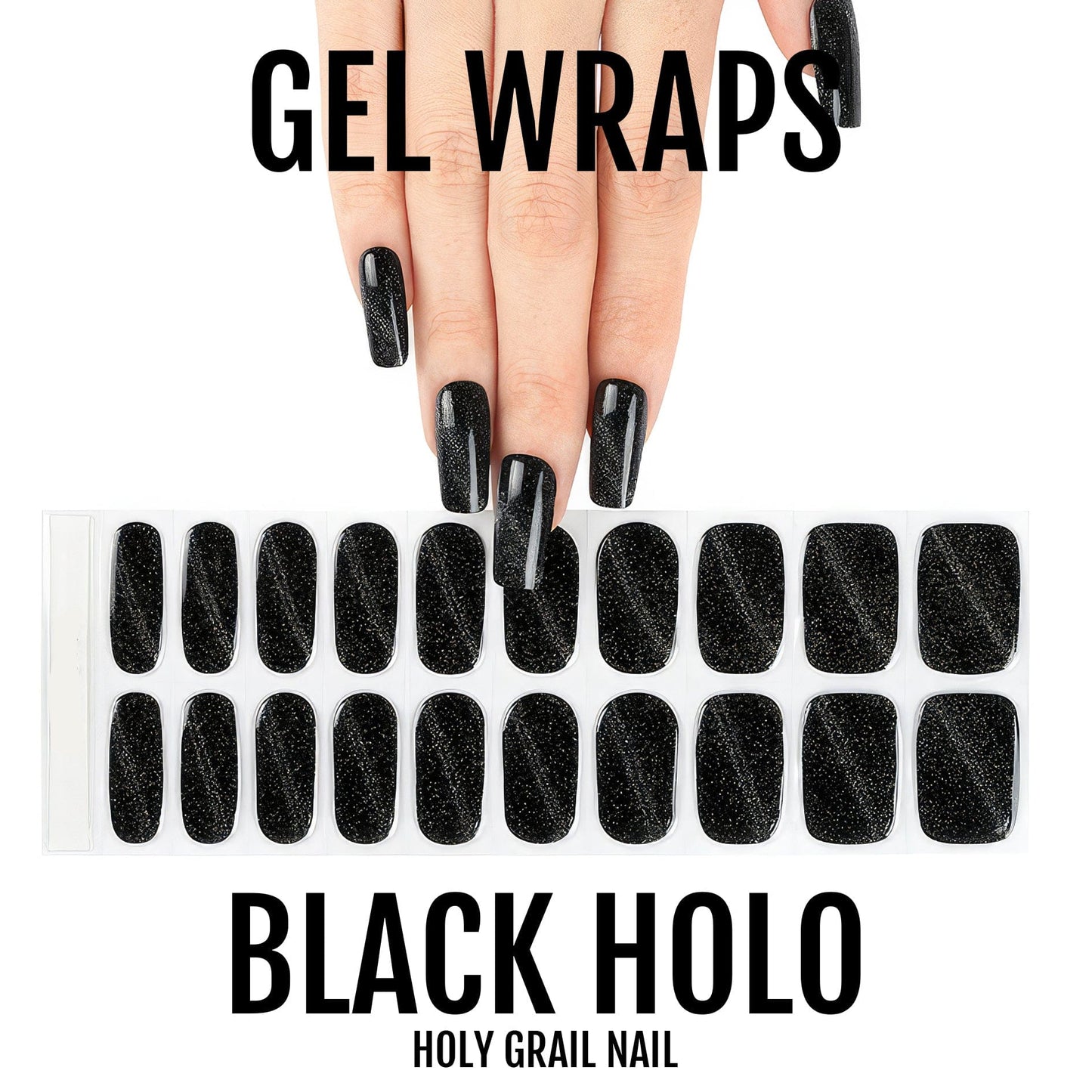 Holy Grail Nail Semi-Cured Gels Black Holo - Gels