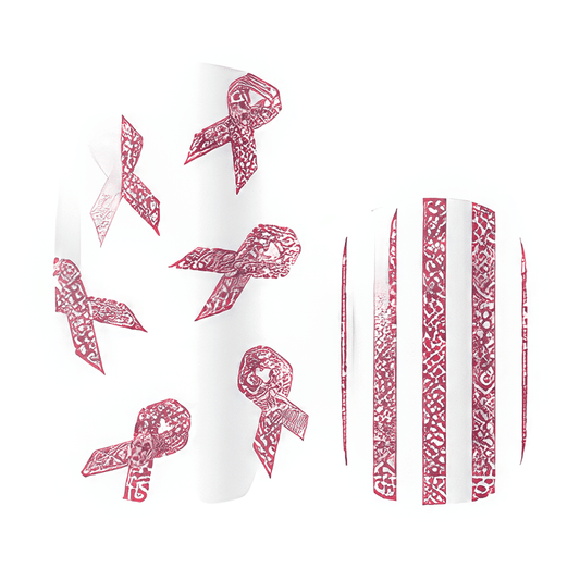 Holy Grail Nail Non-UV Nail Wraps Pink Ribbon - Dark Pink (Glitter) - Holy Classics (Non-UV Nail Wraps)