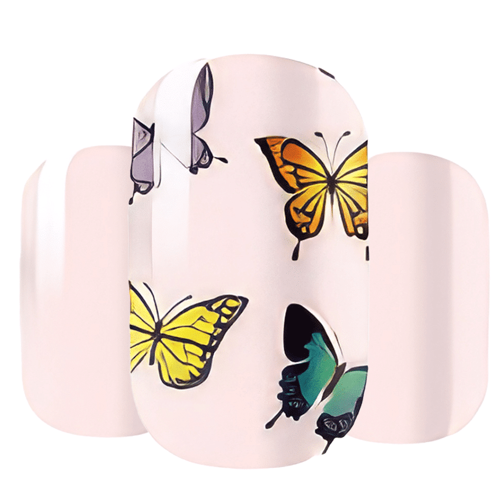 Holy Grail Nail Non-UV Nail Wraps Butterfly Mania (Wide) - Wide Fit Wrap (20 Piece)