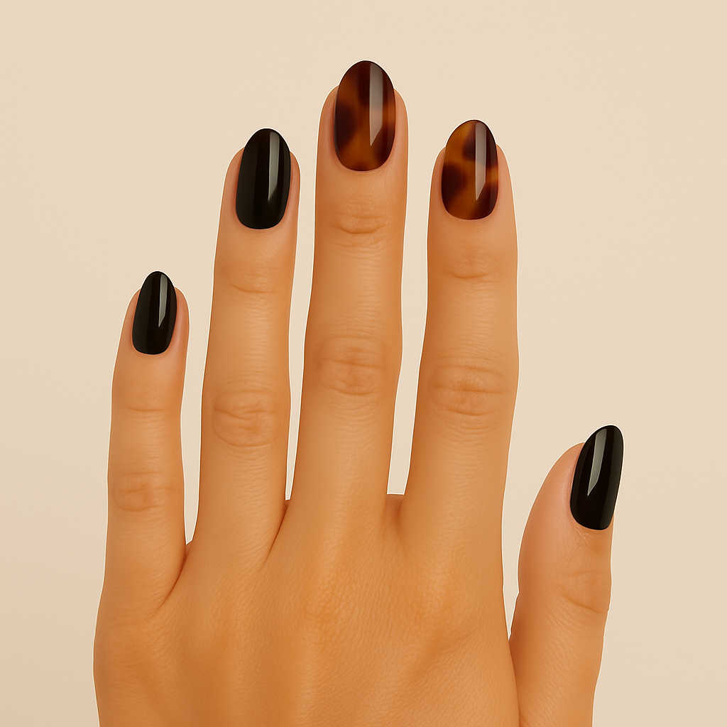 Tortoiseshell Noir - Holy Classics (Non-UV Nail Wraps)