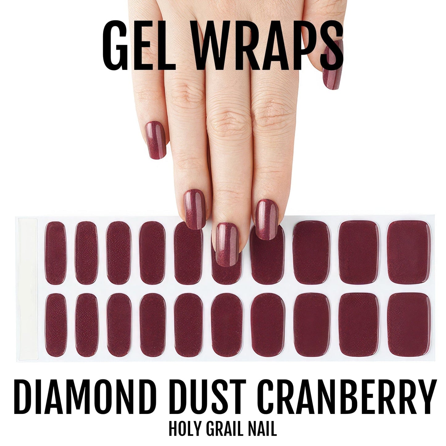 Holy Grail Nail Semi-Cured Gels Diamond Dust Cranberry - Gels