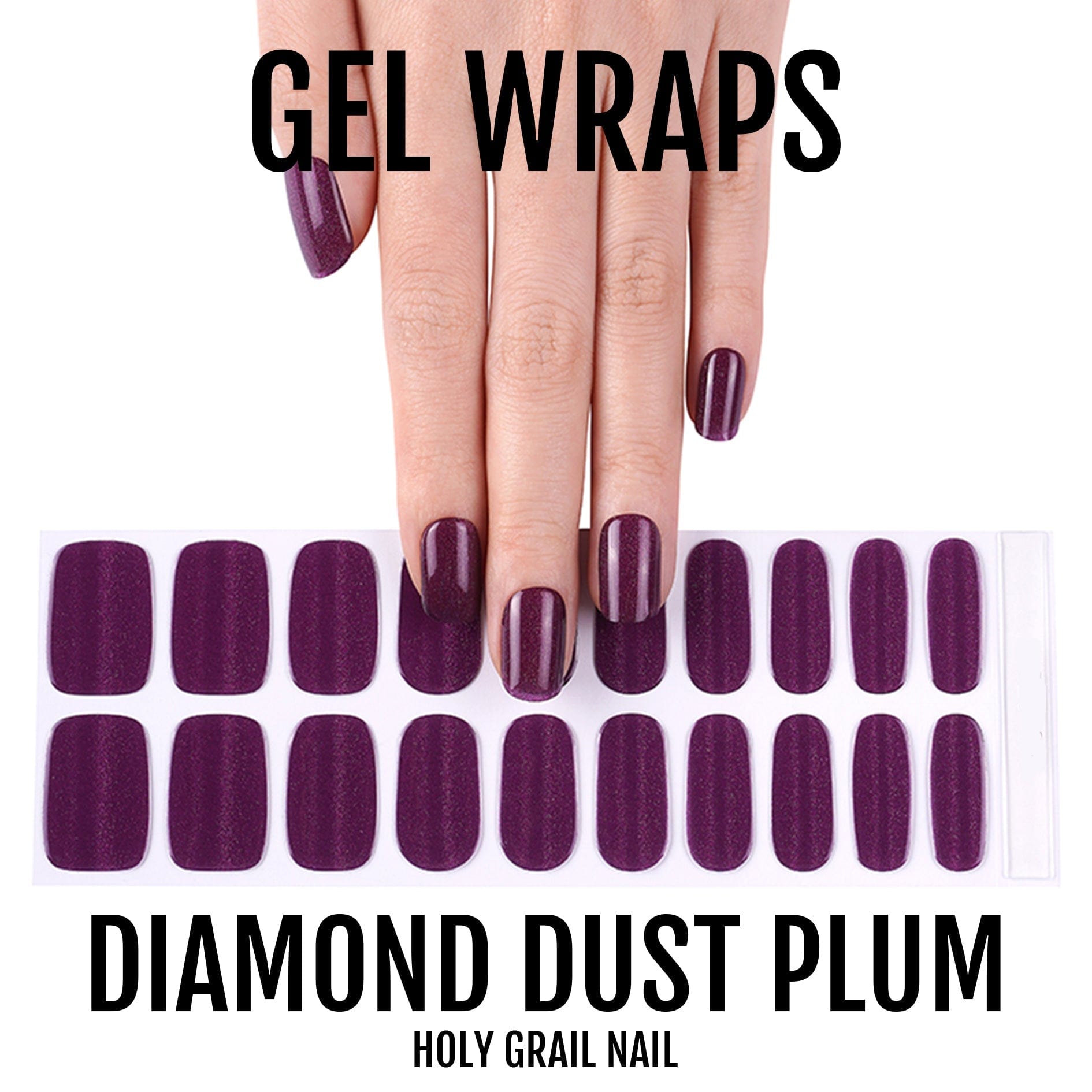 Holy Grail Nail Semi-Cured Gels Diamond Dust Plum - Gels