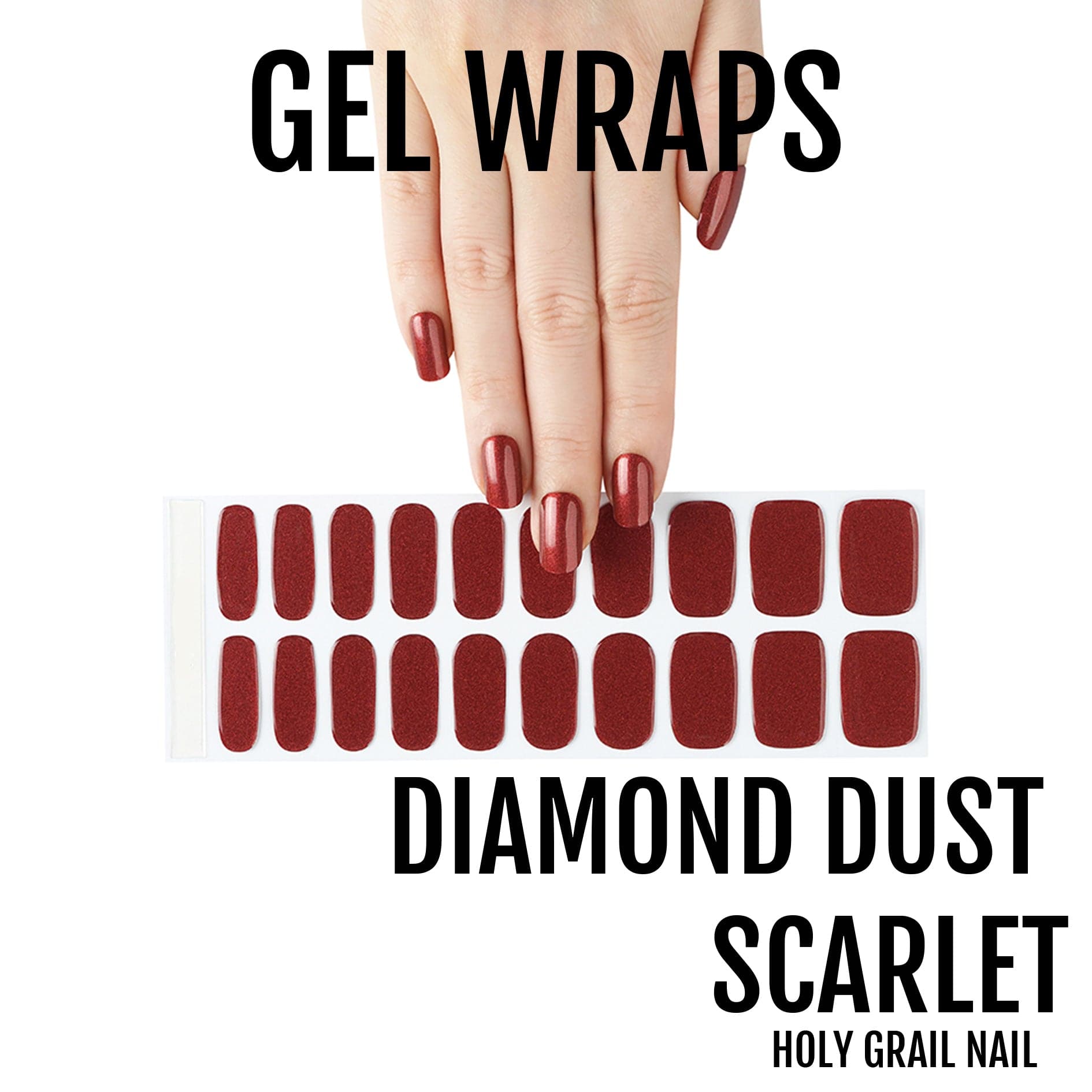 Holy Grail Nail Semi-Cured Gels Diamond Dust Scarlet - Gels