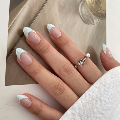 French Wave - Soft Gel Press Ons (Short Almond)