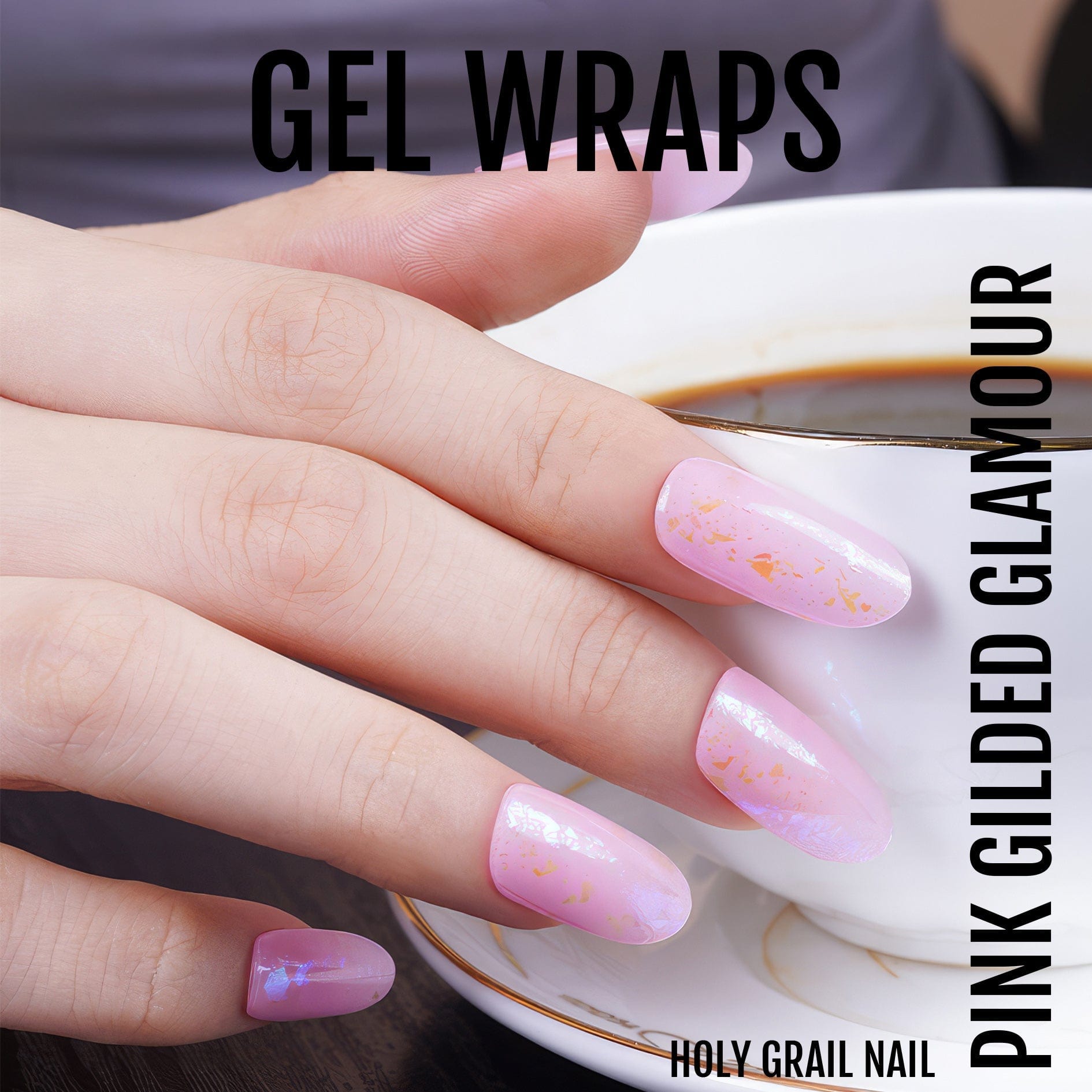 Holy Grail Nail Semi-Cured Gels Pink Gilded Glamour - Gels