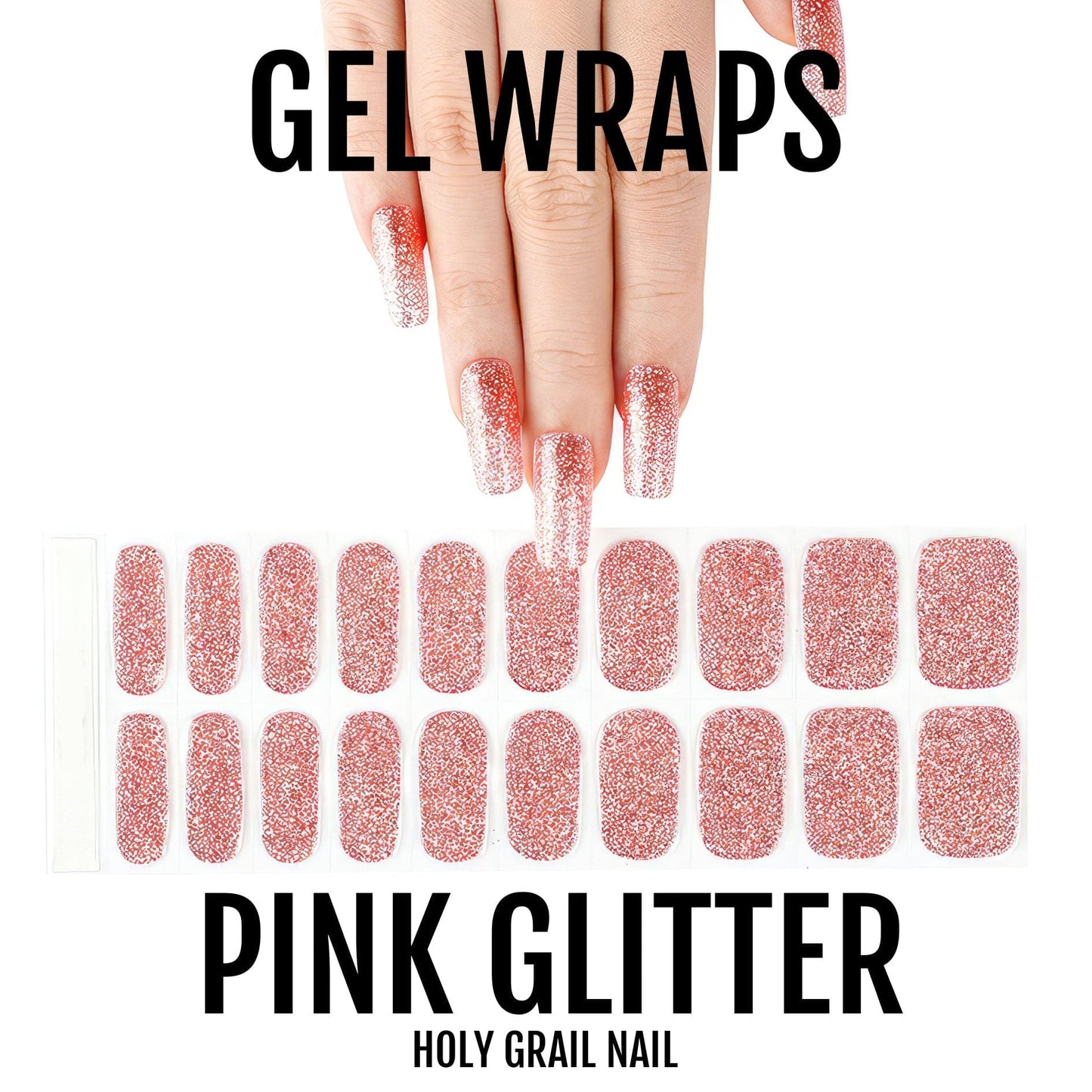 Holy Grail Nail Semi-Cured Gels Pink Glitter - Gels