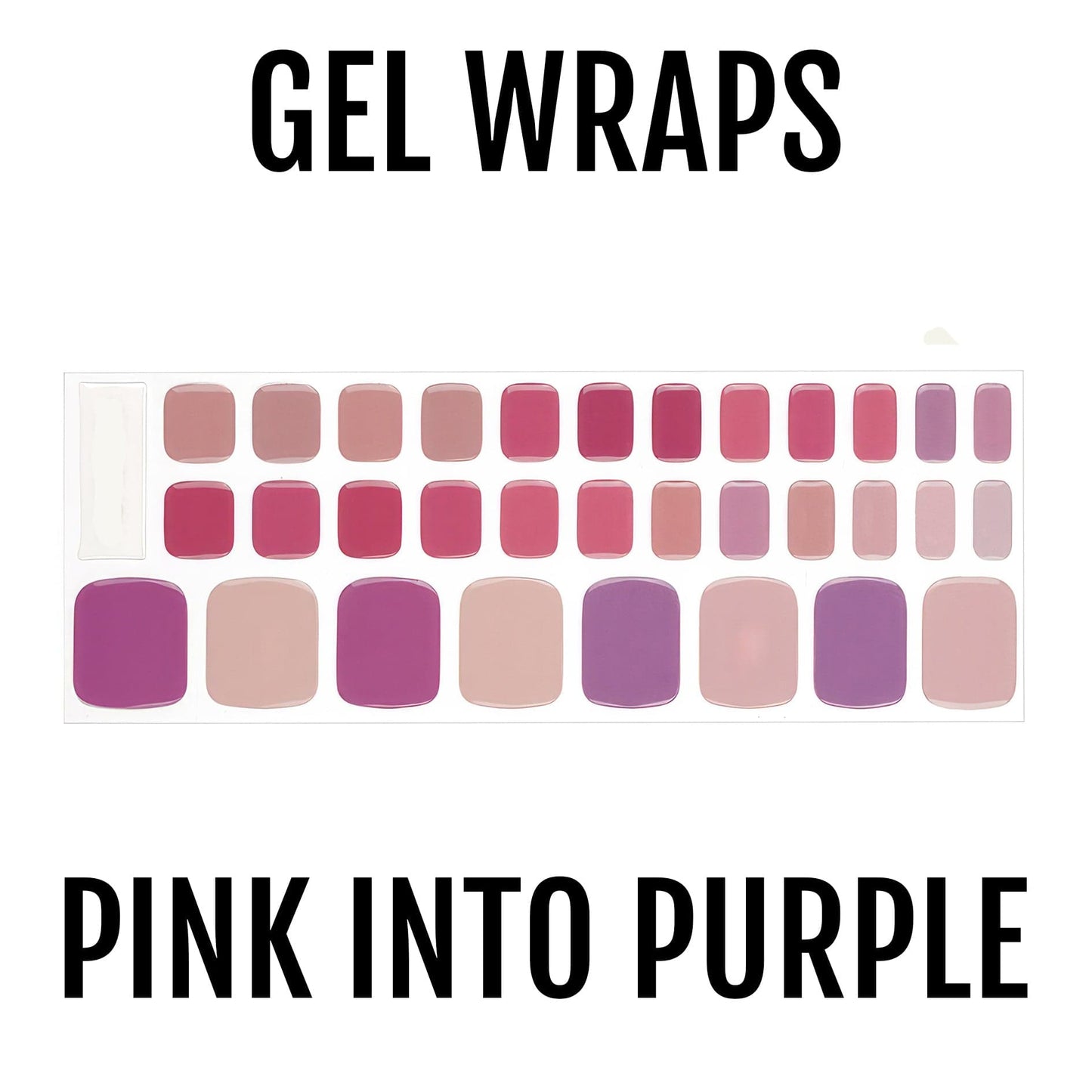 Holy Grail Nail Semi-Cured Gels Pink into Purple - Gel Pedi Wraps