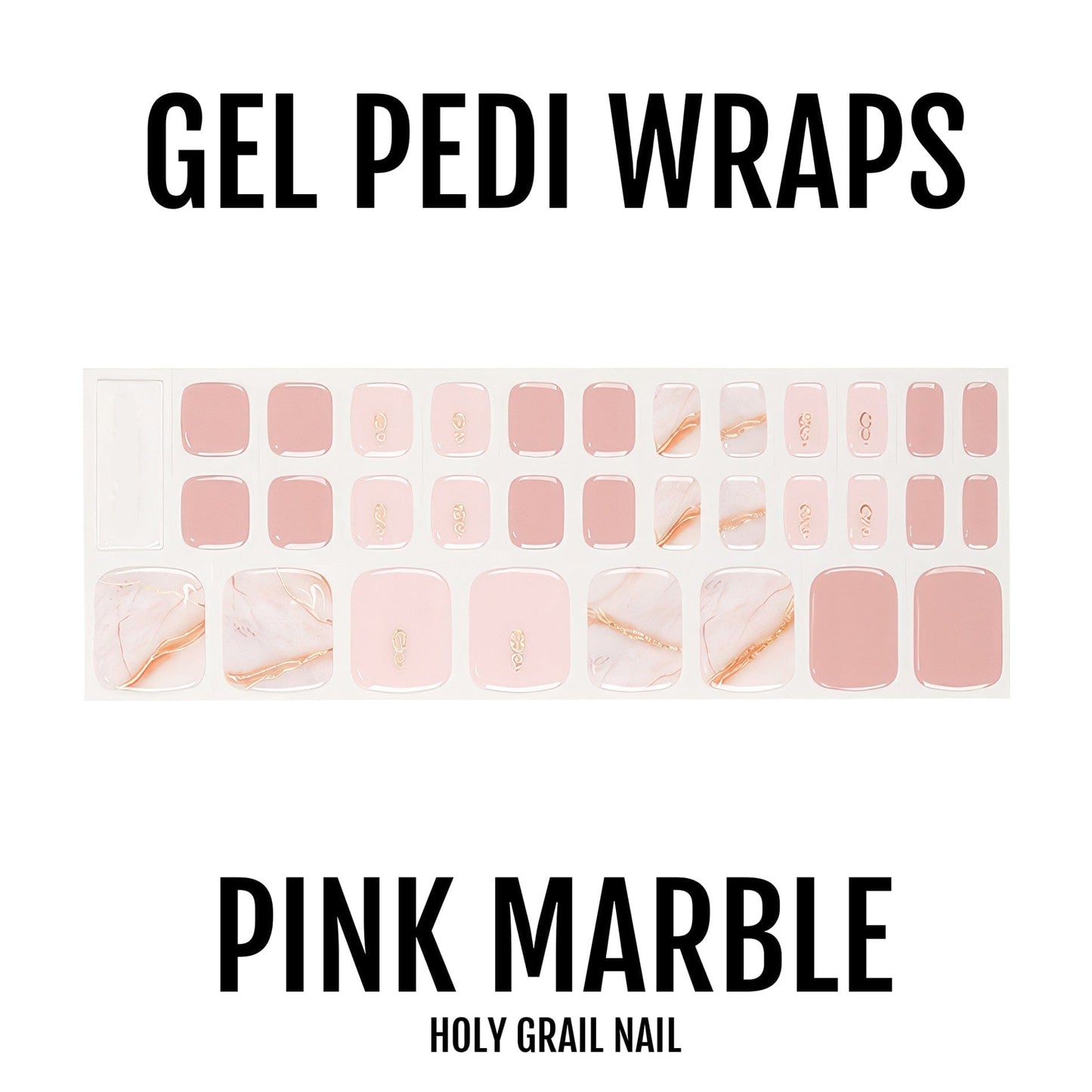 Holy Grail Nail Semi-Cured Gels Pink Marble - Gel Pedi Wraps