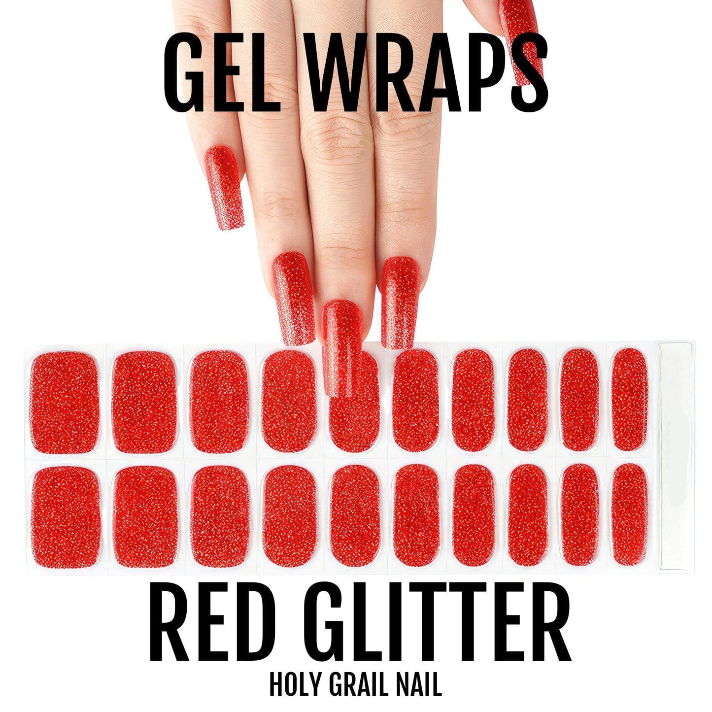 Holy Grail Nail Semi-Cured Gels Red Glitter - Gels