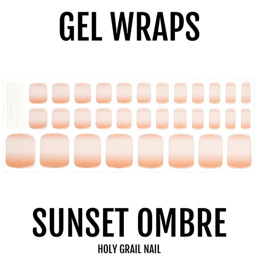 Holy Grail Nail Semi-Cured Gels Sunset Ombre - Gel Pedi Wraps