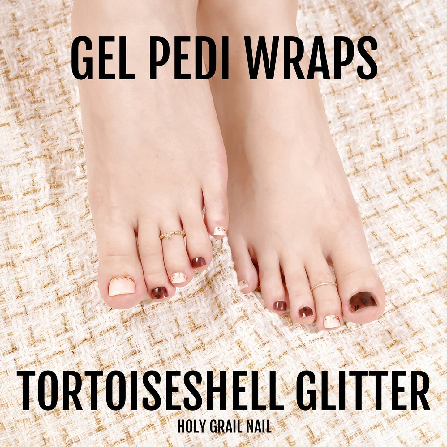 Holy Grail Nail Semi-Cured Gels Tortoiseshell Glitter - Gel Pedi Wraps