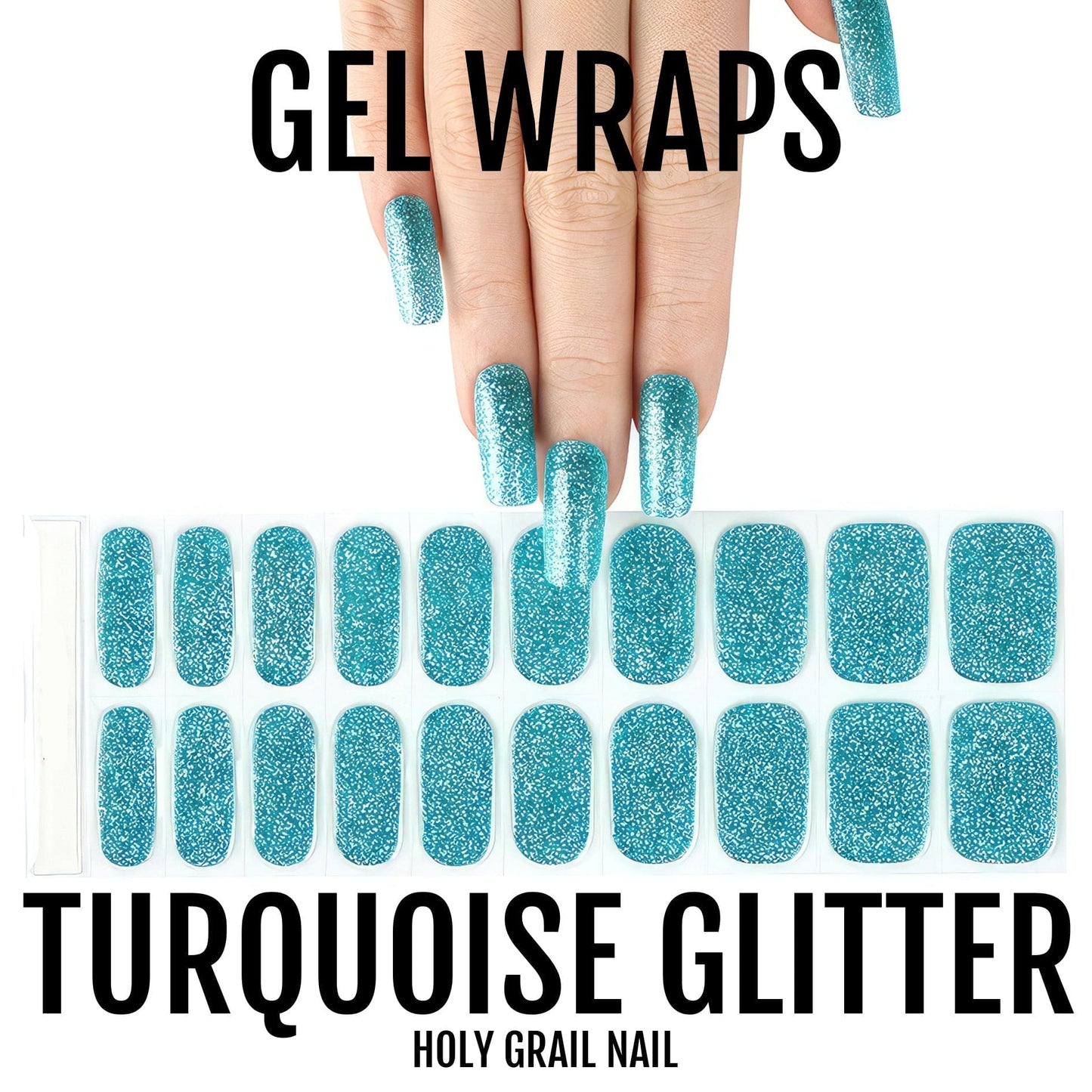 Holy Grail Nail Semi-Cured Gels Turquoise Glitter - Gels