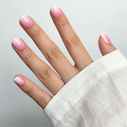 Bubblegum Kisses (Glazed) - Soft Gel Press Ons (Extra Short Natural)
