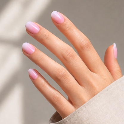 Bubblegum Kisses (Glazed) - Soft Gel Press Ons (Extra Short Natural)