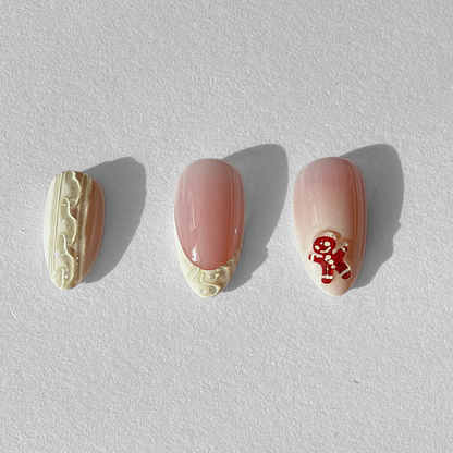 Gingerbread Glam- Soft Gel Press Ons (Short Almond)