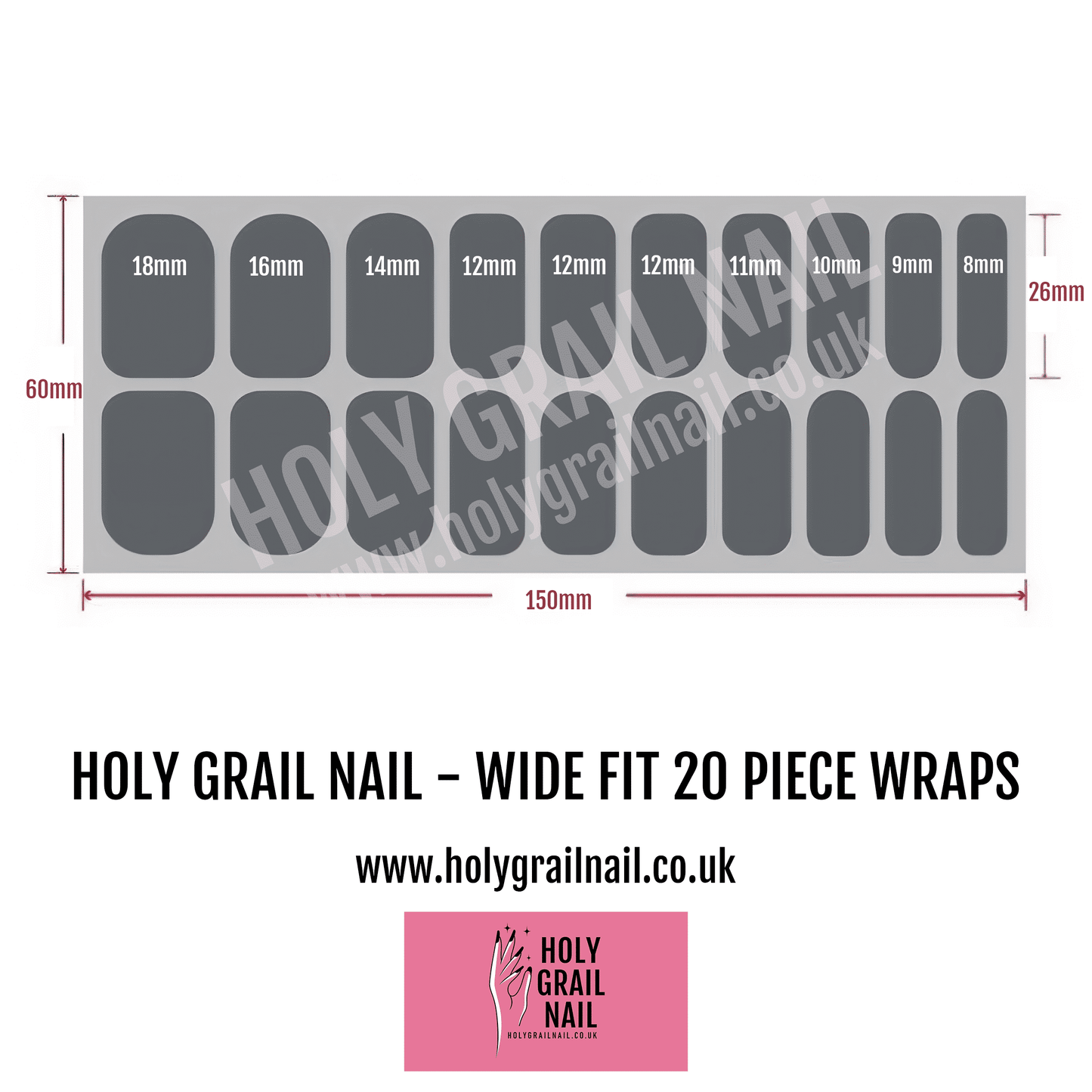 Holy Grail Nail Non-UV Nail Wraps Through My Window (Holo) - Wide Fit Wrap (20 Piece)