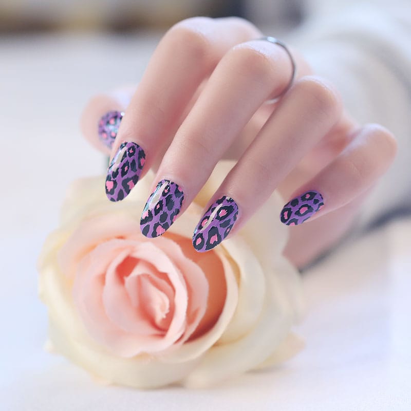 Holy Grail Nail Non-UV Nail Wraps Purple Leopard - Holy Classics (Non-UV Nail Wraps)