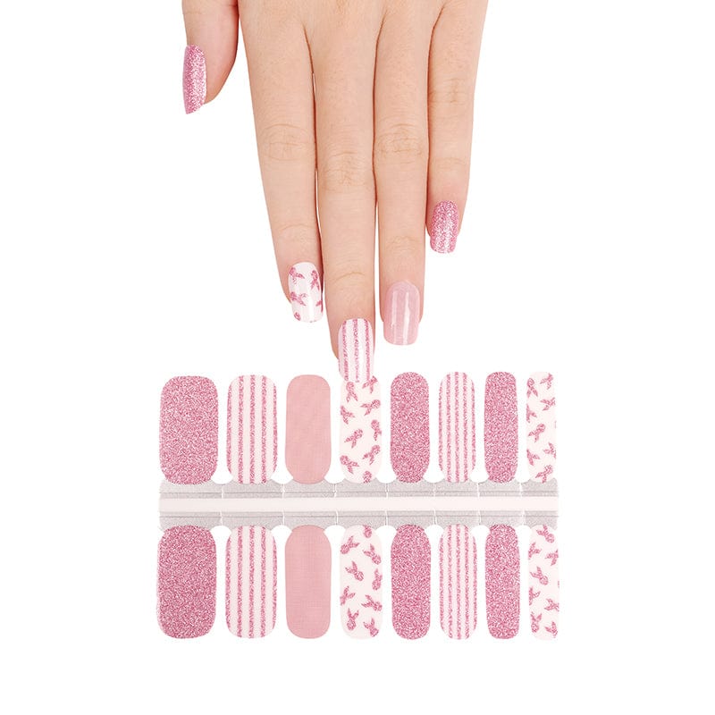 Holy Grail Nail Non-UV Nail Wraps Pink Ribbon - Light Pink (Glitter) - Holy Classics (Non-UV Nail Wraps)