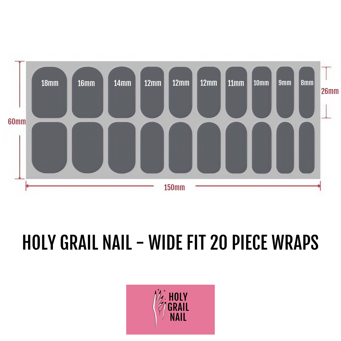 Holy Grail Nail Non-UV Nail Wraps Bankrolled - Wide Fit Wrap (20 Piece)