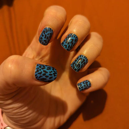 Holy Grail Nail Non-UV Nail Wraps Blue Leopard - Holy Classics (Non-UV Nail Wraps)