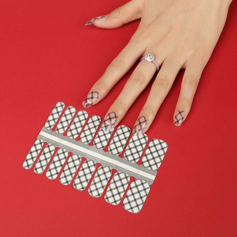 Holy Grail Nail Non-UV Nail Wraps Crosshatch (Part Transparent) - Holy Classics (Non-UV Nail Wraps)