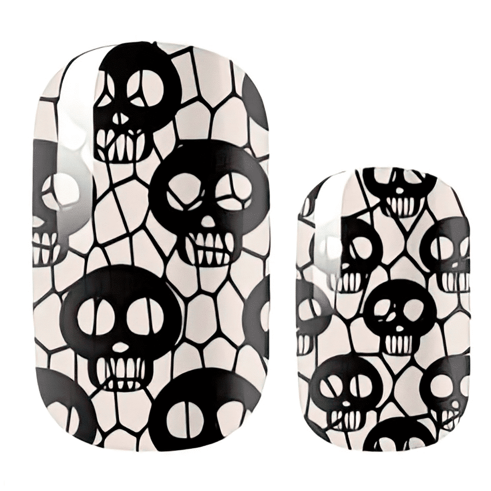 Holy Grail Nail Non-UV Nail Wraps Fishnet Skulls (Glow in the Dark) - Holy Classics (Non-UV Nail Wraps)