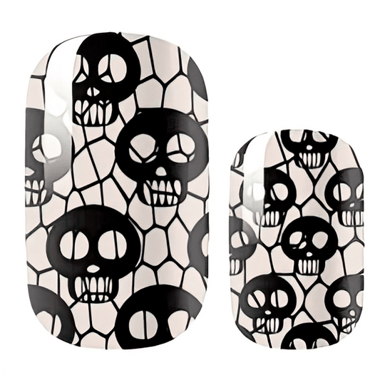 Holy Grail Nail Non-UV Nail Wraps Fishnet Skulls (Glow in the Dark) - Holy Classics (Non-UV Nail Wraps)