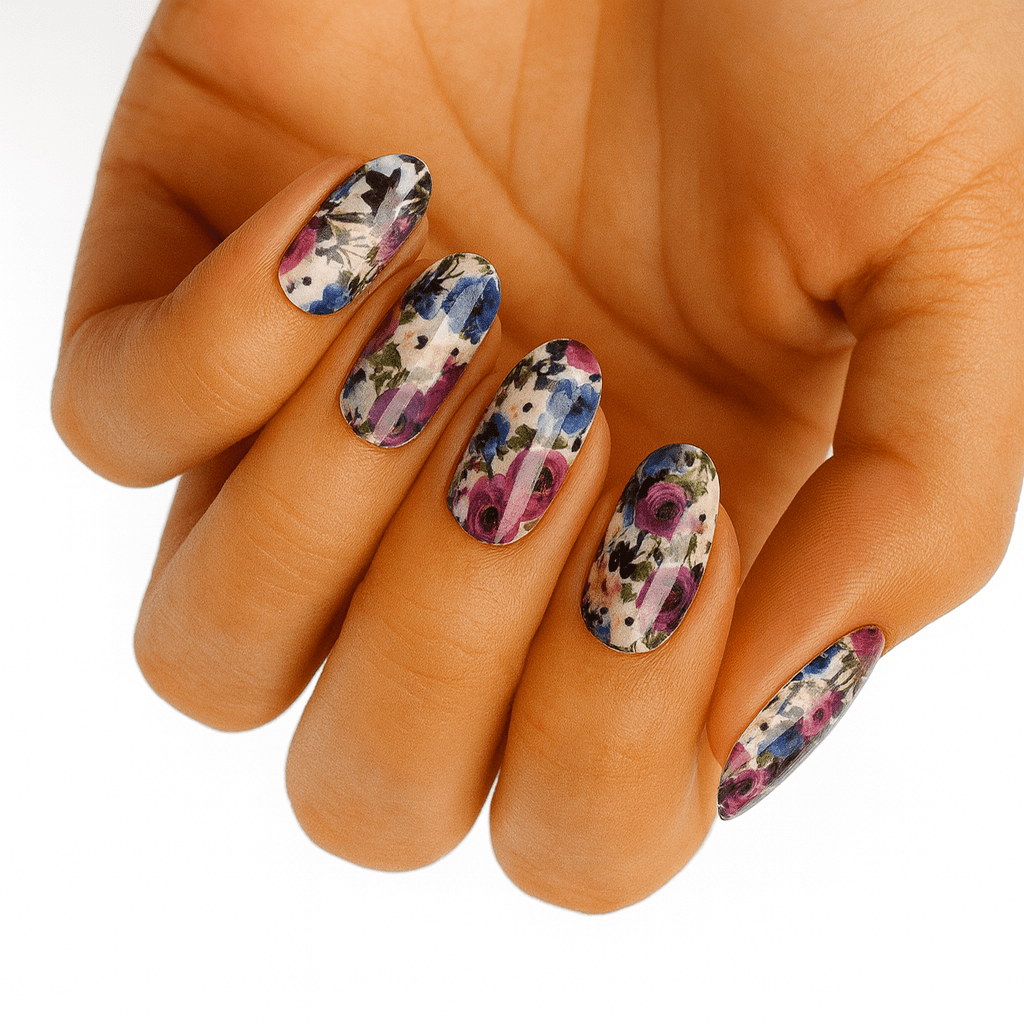 Holy Grail Nail Non-UV Nail Wraps Flower Arrangement - Wide Fit Wrap (22 Piece)