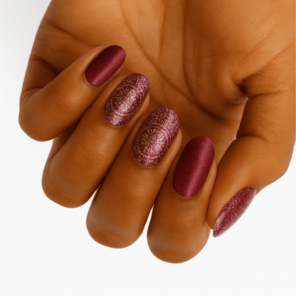 Holy Grail Nail Non-UV Nail Wraps Glitter Mandala (Glitter) - Wide Fit Wrap (22 Piece)