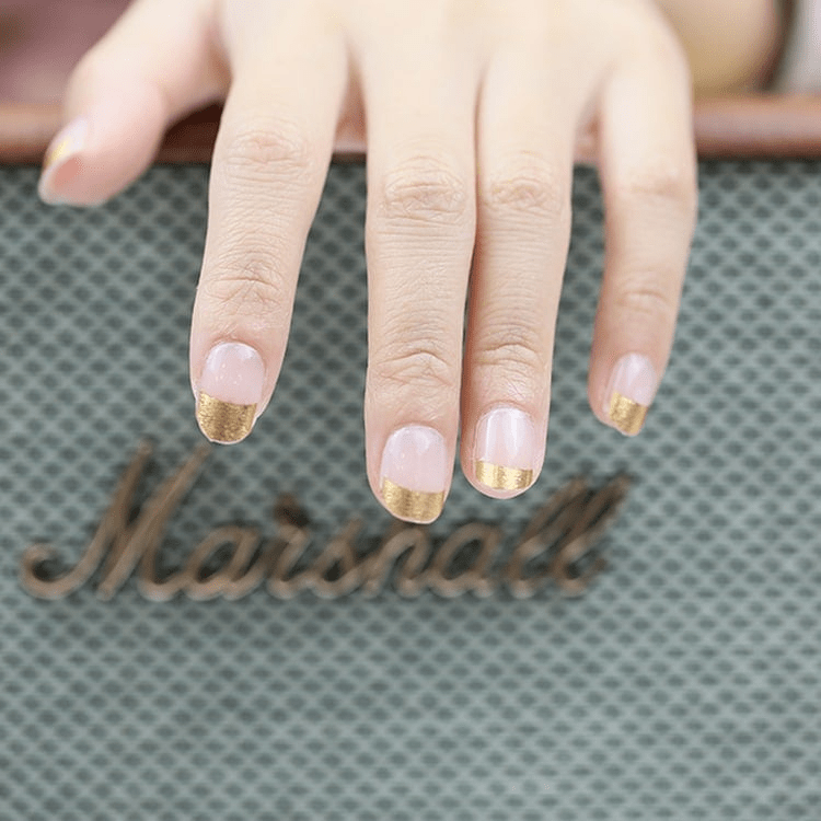 Holy Grail Nail Non-UV Nail Wraps Gold Leaf French Mani (Part Transparent)- Holy Classics (Non-UV Nail Wraps)