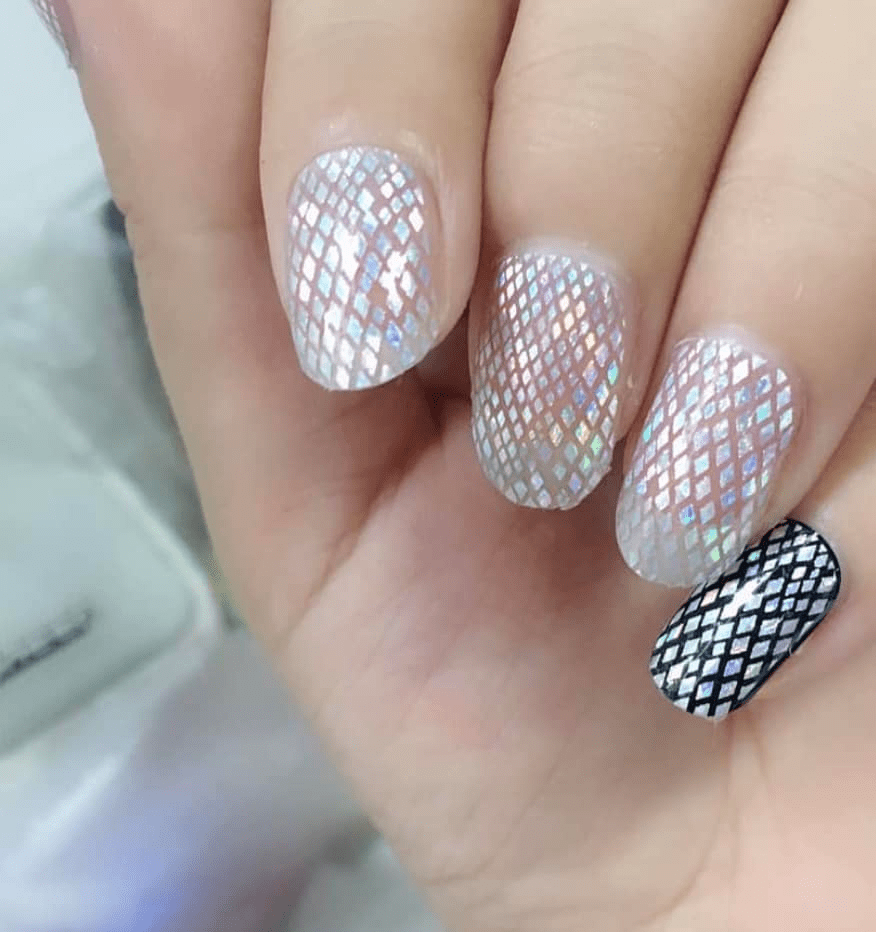 Holy Grail Nail Non-UV Nail Wraps Holographic Snakeskin (Part Transparent)- Holy Classics (Non-UV Nail Wraps)