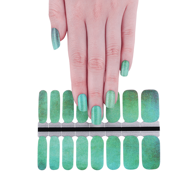 Holy Grail Nail Non-UV Nail Wraps Jade Green Glitter - Holy Classics (Non-UV Nail Wraps)