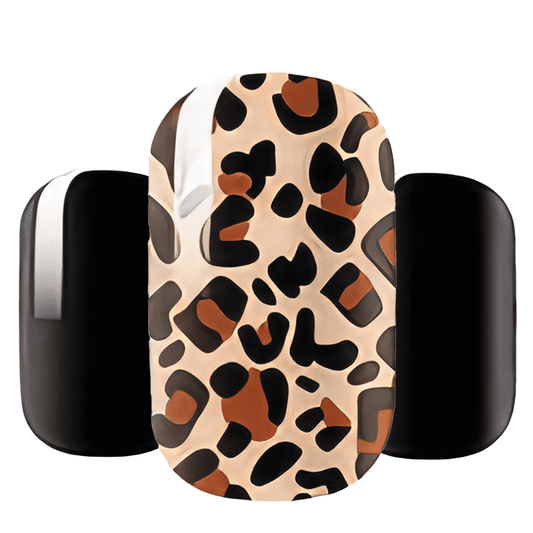 Holy Grail Nail Non-UV Nail Wraps Leo Leopard Noir - Wide Fit Wrap (20 Piece)