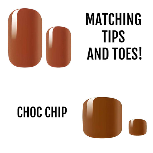 HOLY GRAIL NAIL Non-UV Nail Wraps Matching Tips & Toes - Choc Chip