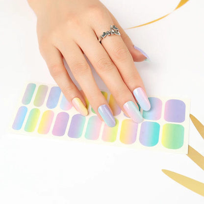 Holy Grail Nail Non-UV Nail Wraps Ombre Rainbow - Wide Fit Wrap (20 Piece)