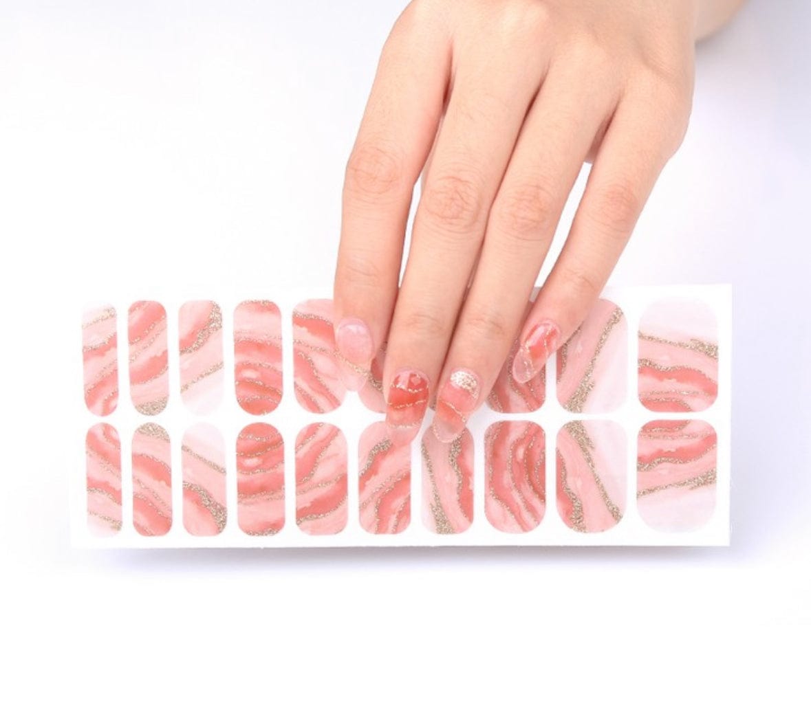 Holy Grail Nail Non-UV Nail Wraps Pink Precious - Wide Fit Wrap (20 Piece)