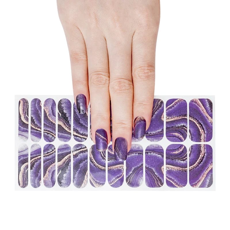 Holy Grail Nail Non-UV Nail Wraps Purple Precious - Wide Fit Wrap (22 Piece)