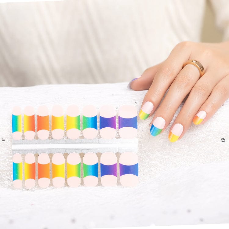 Holy Grail Nail Non-UV Nail Wraps Rainbow French Mani (Part Transparent)- Holy Classics (Non-UV Nail Wraps)