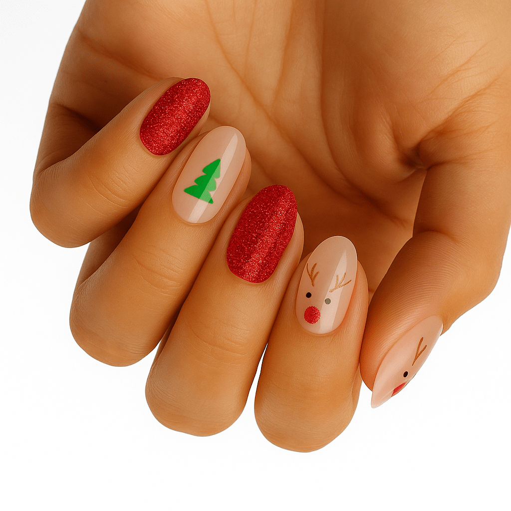 Holy Grail Nail Non-UV Nail Wraps Red Nosed Reindeer (Transparent) - Holy Classics (Non-UV Nail Wraps)