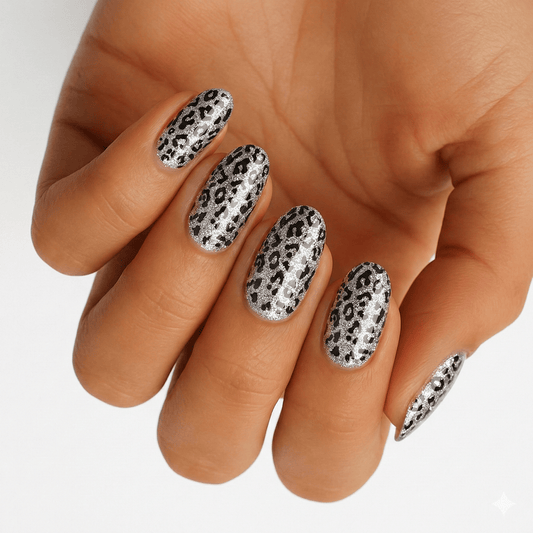 Holy Grail Nail Non-UV Nail Wraps Silver Leopard - Holy Classics (Non-UV Nail Wraps)