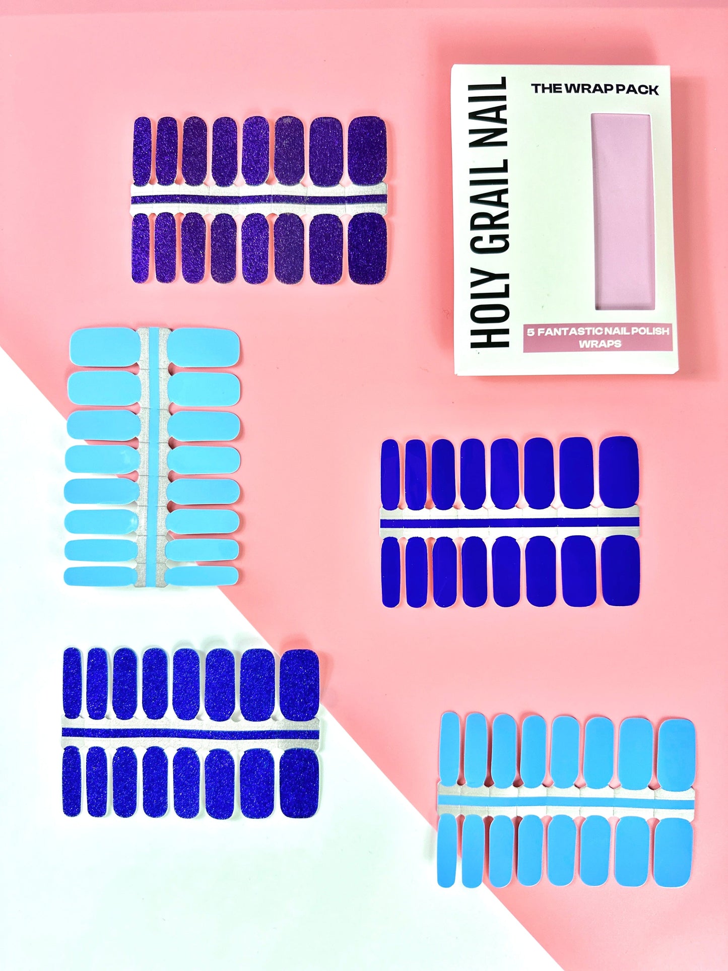 Holy Grail Nail Non-UV Nail Wraps The Blue Pack